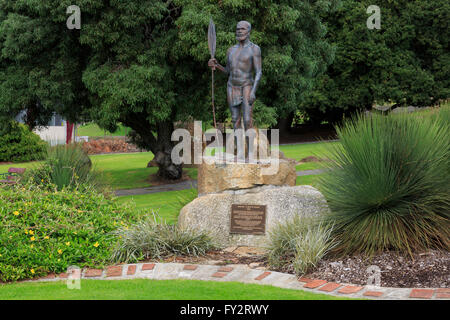 Mokare Statue, Alison Hartman Gärten, Albany, Western Australia Stockfoto