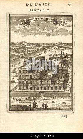 HÄNGENDEN Gärten von BABYLON: "Jardins de Semiramis". MALLET, antiken print 1683 Stockfoto