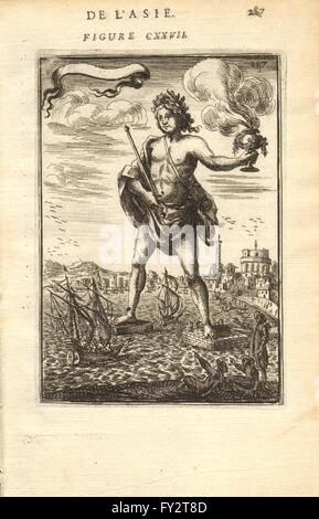Koloss von Rhodos: Isle de Rhodes. Dodekanes. Griechischen Inseln. MALLET, 1683 Stockfoto