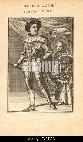 König JOHN/JAN III. SOBIESKI von Polen-Litauen: Rüstung Wappen. HOLZHAMMER 1683 Stockfoto