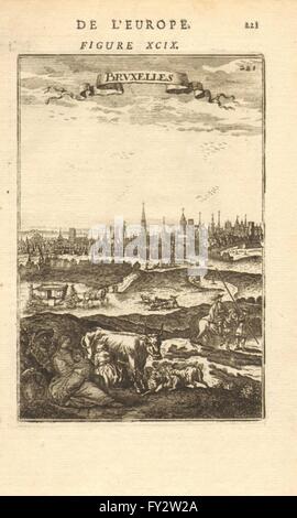 Brüssel Brüssel: Dekorative Blick auf die Stadt. Die Beförderung. Belgien. MALLET, 1683 Stockfoto