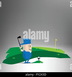 Man spielt golf Stock Vektor