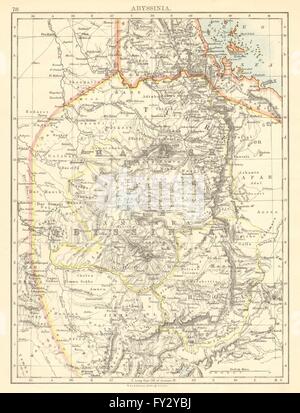 HABESH oder ABESSINIEN. Tigre Amhara Shoa Godjamin. Äthiopien. JOHNSTON, 1899-Karte Stockfoto