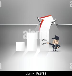 Break Through - Illustration des Wachstums mit Diagramm Stock Vektor