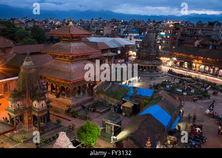 Tempel und Pagoden in Patan Durbar Square, Kathmandu, Nepal. Stockfoto