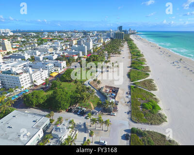 Luftbild-Drohne Foto von Miami Beach Stockfoto