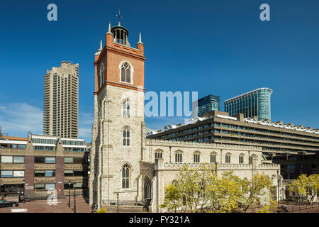 St Giles Cripplegate im Barbican, City of London, England. Stockfoto