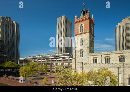 St Giles Cripplegate im Barbican, City of London, England. Stockfoto