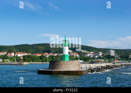 Hafen Sie mit Leuchtturm, Sassnitz, Rügen, Mecklenburg-Western Pomerania, Deutschland Stockfoto