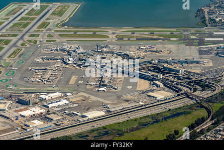 Luftaufnahme, San Francisco International Airport, Bay Area, San Francisco, Kalifornien, USA Stockfoto