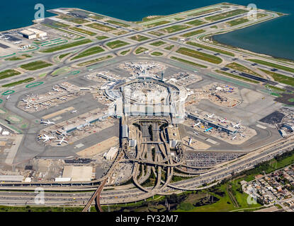 Luftaufnahme, San Francisco International Airport, Bay Area, San Francisco, Kalifornien, USA Stockfoto