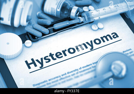 Hysteromyoma Diagnose. Medizinisches Konzept. Stockfoto