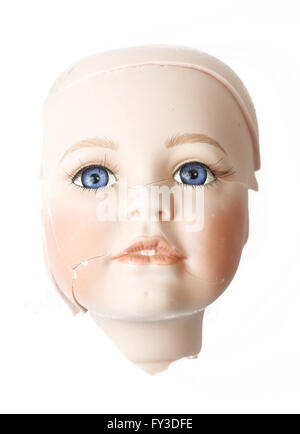 Gebrochene Dolly Gesicht und Gliedmaßen Stockfoto