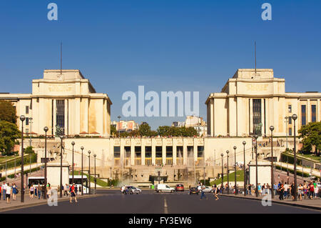 Palais de Chaillot und die Trocadero-Gärten, Paris, Frankreich Stockfoto