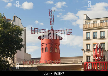 Das Moulin Rouge, Montmartre, Paris, Le Moulin Rouge, Montmartre, Paris, Frankreich Stockfoto