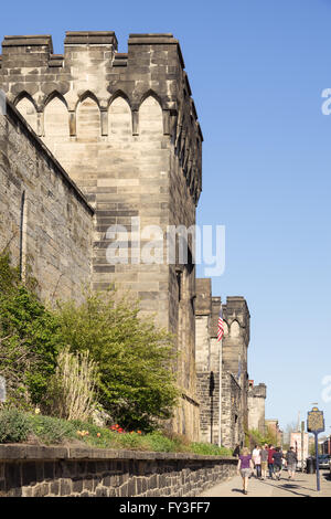 Außen Eastern State Penitentiary, Fairmount Nachbarschaft, Philadelphia, Pennsylvania, USA. Stockfoto