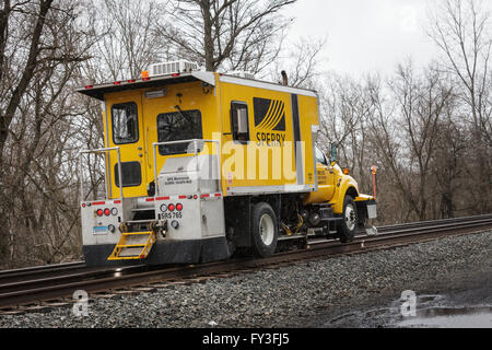 Sperry Schiene Auto Inspektion Band Schiene für Mängel. Stockfoto