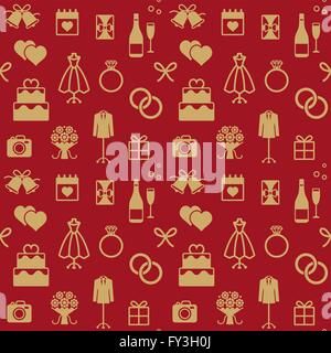 Gold und rot Hochzeit unter dem Motto Vektor Musterdesign Hintergrund 1 Stock Vektor