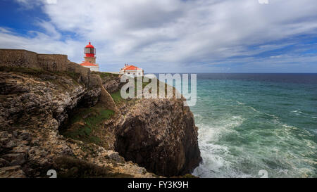 Kap St. Vincent (Cabo de São Vicente), Algarve, Portugal, ist der südwestlichste Punkt in Portugal. Stockfoto