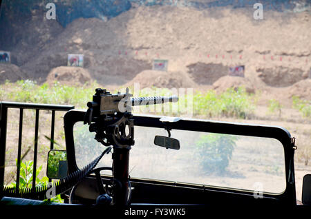 Machine Gun Squad automatische Waffe für Menschen schießen in Cu Chi Tunneln in Ho Chi Minh, Vietnam Stockfoto