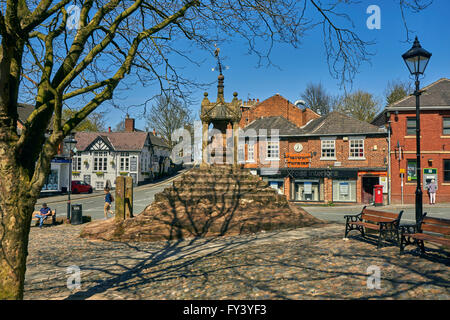 Lymm Kreuz in Lymm Dorf, Warrington, Cheshire. Stockfoto