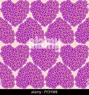 Nahtlose Textur mit floralen Herzen Stock Vektor