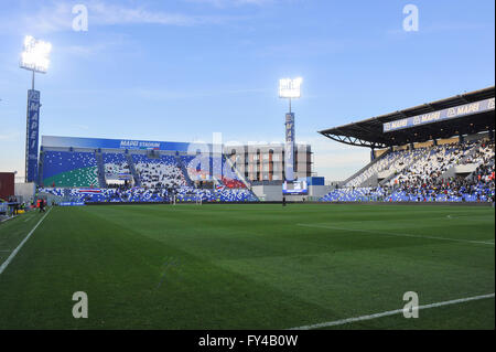 Reggio Emilia, Italien. 20. April 2016. Bereich von Mapei-Stadion bei uns Sassuolo Calcio Vs Unione Calcio Sampdoria Serie A-Fußball-Europameisterschaft in Reggio Emilia Mapei-Stadion. Spiele enden 0: 0. © Massimo Morelli/Pacific Press/Alamy Live-Nachrichten Stockfoto