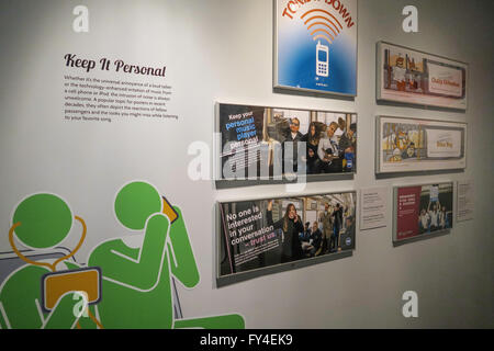 Transit-Etikette-Ausstellung im Grand Central Terminal, New York City, USA Stockfoto