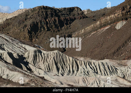 Wanderer auf Klippen Red Rock Canyon State Park in Kalifornien Stockfoto