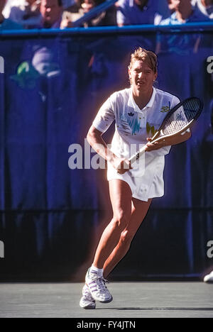 Steffi Graf (GER) im Wettbewerb bei den US Open 1990. Stockfoto