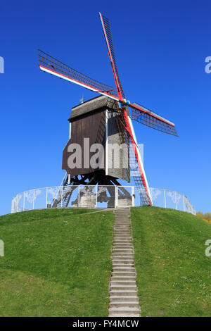 Saint John's Haus Mühle (1770) in Brügge, Belgien Stockfoto