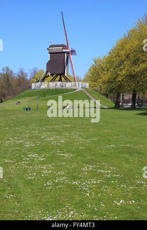 Saint John's Haus Mühle (1770) in Brügge, Belgien Stockfoto