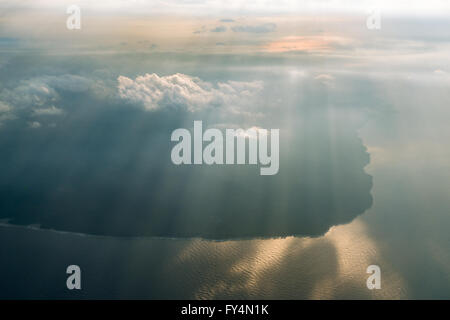 Luftaufnahme von einer Insel in Vanuatu. Stockfoto