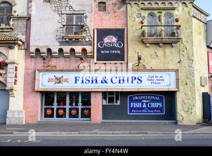 Traditionellen Fish &amp; Chips-Shop in Blackpool, Lancashire, UK Stockfoto