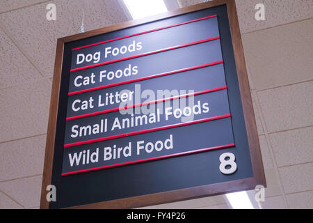 Pet-Care Gang Zeichen, Weis Supermarkt, Doylestown, PA, USA Stockfoto