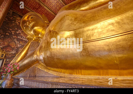 Liegenden Buddha des Wat Pho, Bangkok, Thailand Stockfoto