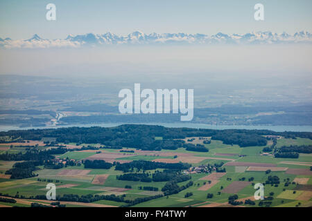 Schweiz, Jura, Blick von oben auf die Alpen Stockfoto