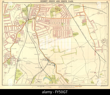 LONDON-SE: Rushey Green Grove Park nstige senken Sydenham Beckenham, 1917-Karte Stockfoto