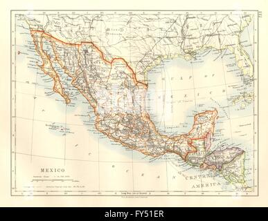 Mexiko & Zentralamerika. Guatemala-Britisch-Honduras-Nicaragua-JOHNSTON 1920 Karte Stockfoto