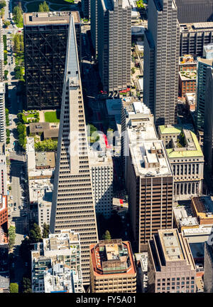 Luftaufnahme, Transamerica Pyramid, Financial District, Downtown, San Francisco, San Francisco Bay Area, Kalifornien, USA Stockfoto
