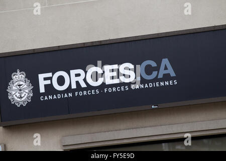 Canadian Forces recruiting Center in der Innenstadt von Kingston, Ontario, auf Dienstag, 26. Januar 2016. Stockfoto