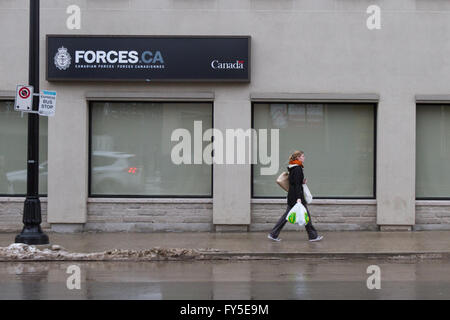 Canadian Forces recruiting Center in der Innenstadt von Kingston, Ontario, auf Dienstag, 26. Januar 2016. Stockfoto