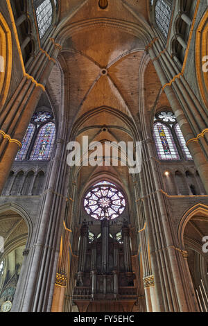 Querschiff der Kathedrale unserer Lieben Frau. Reims. Marne. Frankreich. Stockfoto