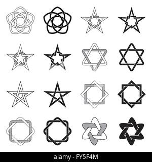 Sammlung von dekorativen keltischen Mustern isoliert auf weißem Hintergrund Stock Vektor