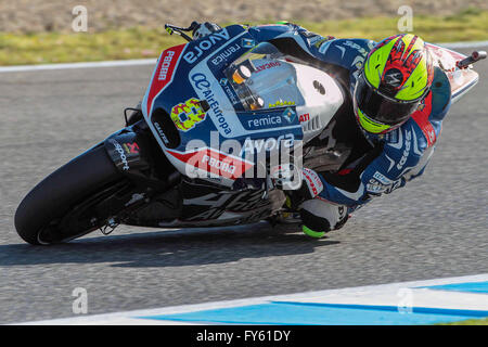 Jerez, Spanien. 22. April 2016. Hector Barbera von Spanien und Avintia Racing in Aktion während der ersten MotoGP freien Training für den spanischen Grand Prix auf der Rennstrecke von Jerez in Jerez De La Frontera am 22. April 2016 Credit: Marco Iorio/Alamy Live-Nachrichten Stockfoto