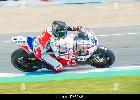 Jerez De La Frontera, Spanien. 22. April 2016. Scott Redding, englische MotoGP-Fahrer des Teams OCTO Pramac Yakhnich im ersten freien Training der MotoGP-Spanien, in der Rennstrecke von Jerez. Bildnachweis: Kiko Jimenez/Alamy Live-Nachrichten Stockfoto