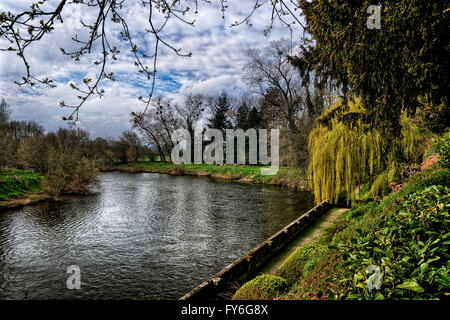 Am Ufer des Flusses Wye 5 Meilen stromaufwärts von Hereford sind sehr nett und malerisch. Stockfoto