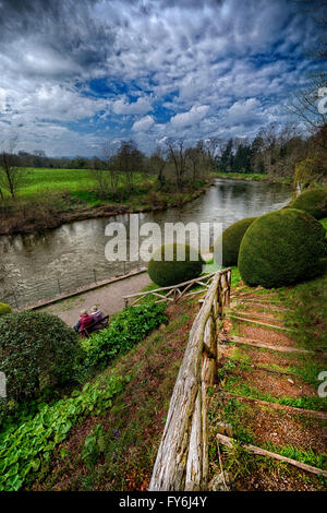 Am Ufer des Flusses Wye 5 Meilen stromaufwärts von Hereford sind sehr nett und malerisch. Stockfoto