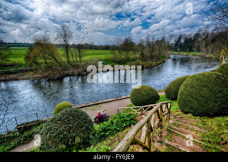 Am Ufer des Flusses Wye 5 Meilen stromaufwärts von Hereford sind sehr nett und malerisch. Stockfoto