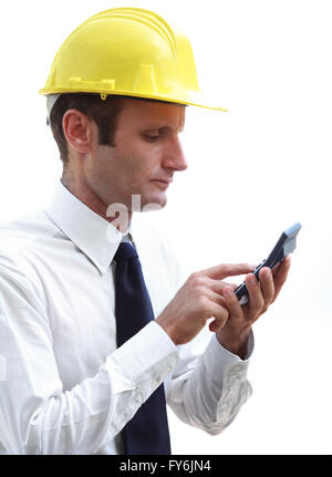 Baumeister-Manager bei der Arbeit. industrielle Konzepte Stockfoto